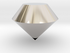 Round Diamond in Rhodium Plated Brass
