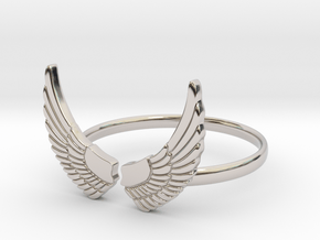 Wings Ring in Rhodium Plated Brass