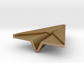 Paperplane in Polished Gold Steel