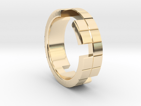 Tetris Ring Size 10 in 14k Gold Plated Brass