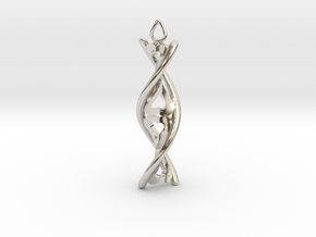 Helix Heart Pendant in Rhodium Plated Brass