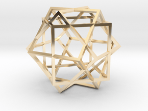 3 Cube Compound in 14k Gold Plated Brass