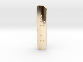 VCU GeoTag Brail in 14k Gold Plated Brass