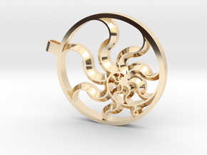 Fibonacci Sun in 14k Gold Plated Brass