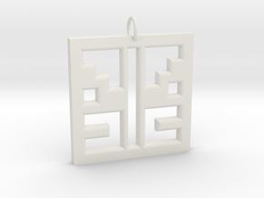 Square Angel Pendant in White Natural Versatile Plastic