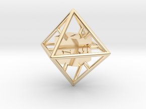 Average D8 Cage Dice in 14K Yellow Gold