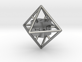 Average D8 Cage Dice in Natural Silver