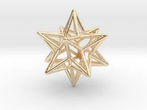Stellated Dodecahedron Star Earring in 14k Gold Plated Brass