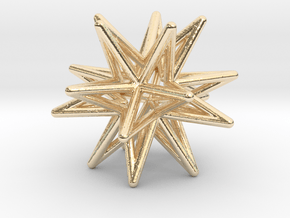 Icosahedron Star Earring in 14k Gold Plated Brass