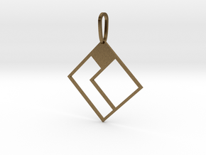 Tetromino Pendant - Diamond Two in Natural Bronze
