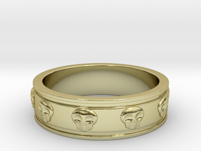 Ring with Skulls - Size 5 in 18k Gold Plated Brass