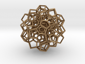 120-Cell Stereographic Projection, Partial in Natural Brass
