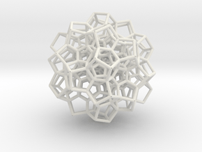 120-Cell Stereographic Projection, Partial in White Natural Versatile Plastic