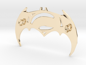 Batman V Superman Pendant in 14k Gold Plated Brass