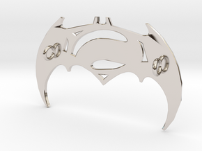 Batman V Superman Pendant in Rhodium Plated Brass