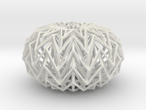 Decorative Ball based on a Twelve-pointed Star in White Natural Versatile Plastic