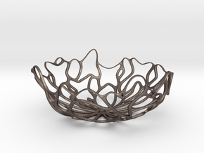 Seaweed Bowl / Fruit Bowl  in Polished Bronzed Silver Steel