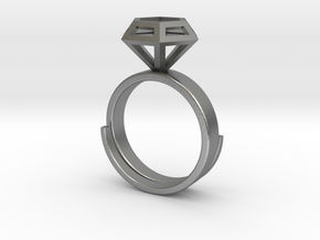 Diamond Ring US 7 3/4 in Natural Silver