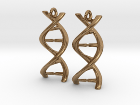 DNA Earrings in Natural Brass