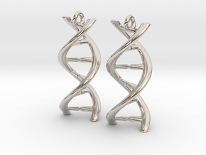 DNA Earrings in Rhodium Plated Brass