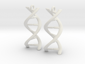 DNA Earrings in White Natural Versatile Plastic