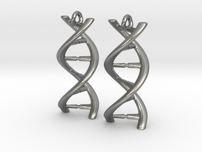 DNA Earrings in Natural Silver
