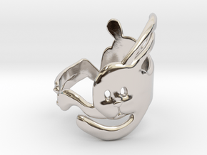 Run Rabbit Ring in Rhodium Plated Brass