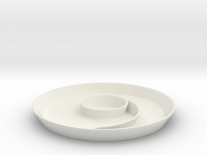 Spiral Main Dish in White Natural Versatile Plastic