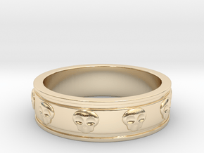 Ring with Skulls - Size 5 in 14K Yellow Gold