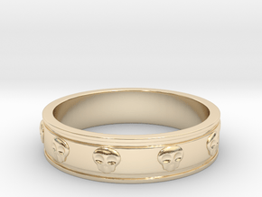 Ring with Skulls - Size 9 in 14K Yellow Gold