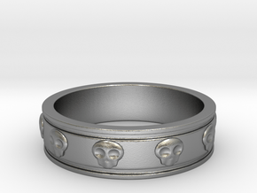 Ring with Skulls in Natural Silver