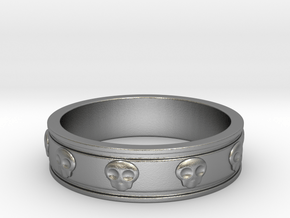 Ring with Skulls - Size 7 in Natural Silver