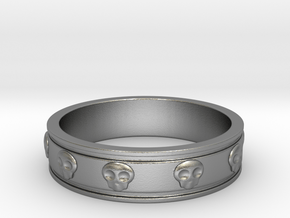 Ring with Skulls - Size 8 in Natural Silver