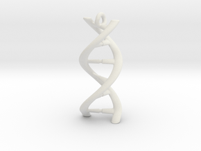 DNA Pendant 30mm in White Natural Versatile Plastic