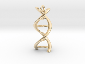 DNA Pendant 30mm in 14k Gold Plated Brass