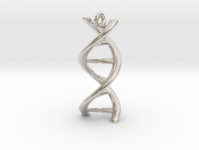 DNA Pendant 30mm in Rhodium Plated Brass