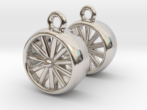 Jet Engine Earrings in Rhodium Plated Brass