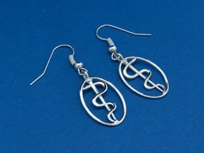 Rod Of Asclepius Earrings - Mini in Polished Silver
