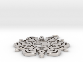 Yin Yang Snowflake Pendant in Platinum