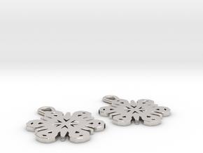 Small Snowflake Earrings in Platinum