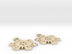 Small Snowflake Earrings in 14k Gold Plated Brass