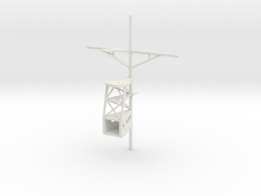 1/96 scale Ticonderoga Mast #1 - Front in White Natural Versatile Plastic