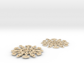 Large Snowflake Earrings in 14k Gold Plated Brass