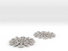 Large Snowflake Earrings in Rhodium Plated Brass
