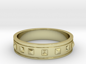 Ring with Studs - Size 9 in 18k Gold Plated Brass