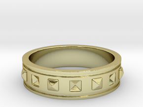 Ring with Studs in 18k Gold Plated Brass