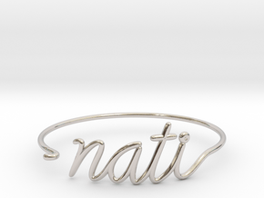 NATI Wire Bracelet (Cincinnati) in Rhodium Plated Brass