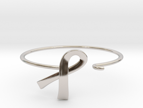 Ribbon Wire Bracelet in Rhodium Plated Brass