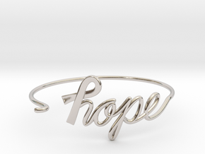 Ribbon of Hope Bracelet in Rhodium Plated Brass