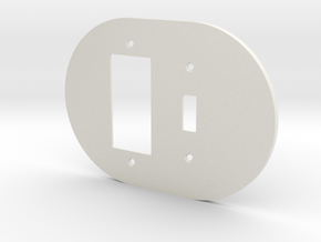 plodes® 2 Gang 1 Toggle Combo Wall Plate in White Natural Versatile Plastic
